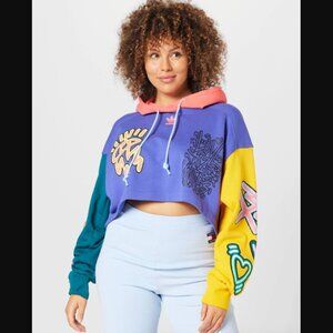 Adidas Hoodie Womens Medium Kris Andrew Small Pride Colorblock Love Unites Crop